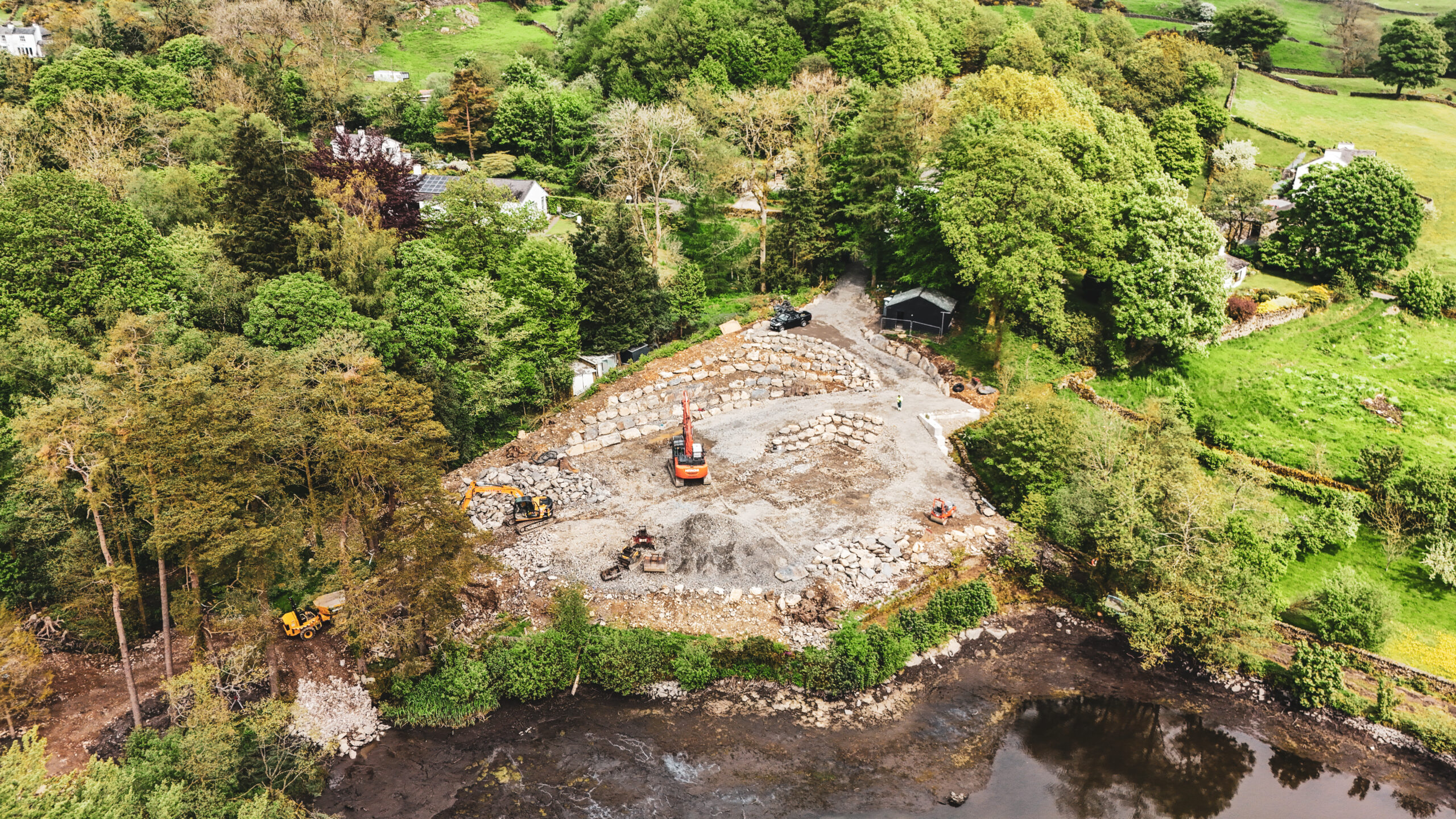 Earthworks machinery on site
